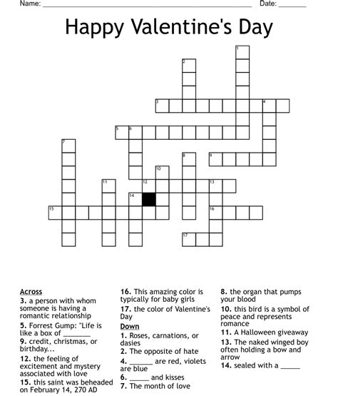 happy valentines day crossword wordmint