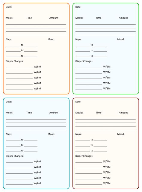 printable daily sheets  daycare pin  meghan boyd  daycare