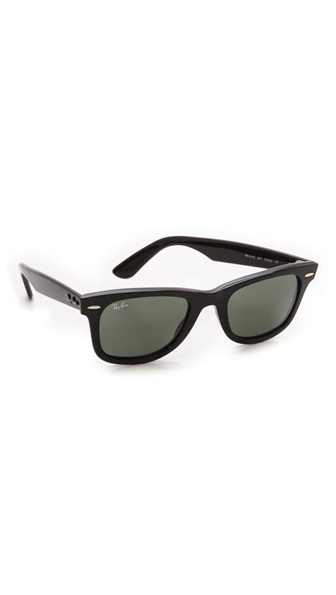 ray ban original wayfarer sunglasses in black green black for men lyst