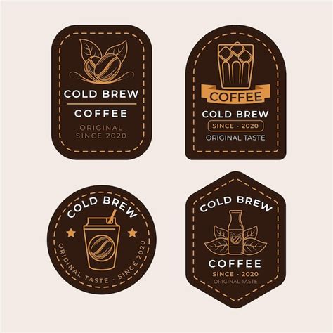 vector cold brew coffee labels design