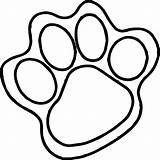 Paw Coloring Print Tiger Foot Footprint Drawing Pages Clipart Draw Dog Color Line Paws Bear Clemson Dinosaur Printable Feet Animal sketch template
