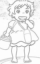 Ponyo Coloring Pages Kiki Template sketch template
