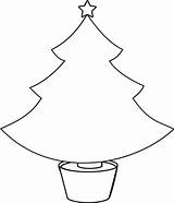 Tree Christmas Outline Clipart Template Simple Printable Coloring Templates Clip Pages Drawing Trees Blank Card Stencil Printables Ornament Clipground Line sketch template