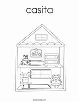 Coloring Casita Casa Print Dollhouse Ll Getdrawings Drawing Twistynoodle Favorites Login Add sketch template