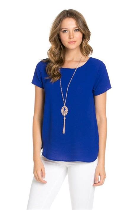royal blue simple blouse simple blouse fashion outfit accessories