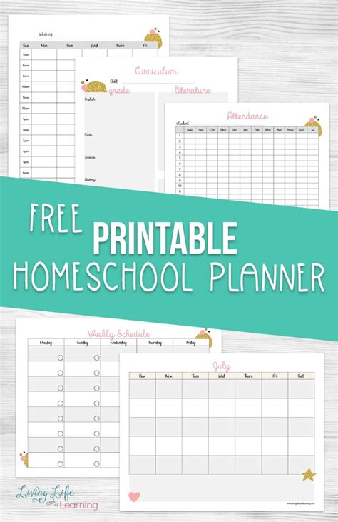 homeschool planner  preschool calendar printables  templates
