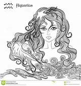 Aquarius Signe Astrologique Verseau Astrology Segno Acquario Tant Astrologico Ragazza Astrologisch Teken Meisje Waterman Astrological Designlooter sketch template