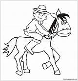 Horse Pages Boy Cowboy Coloring Color sketch template
