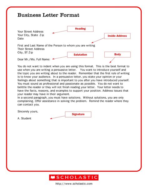 printable business letter template form generic business letter format business letter