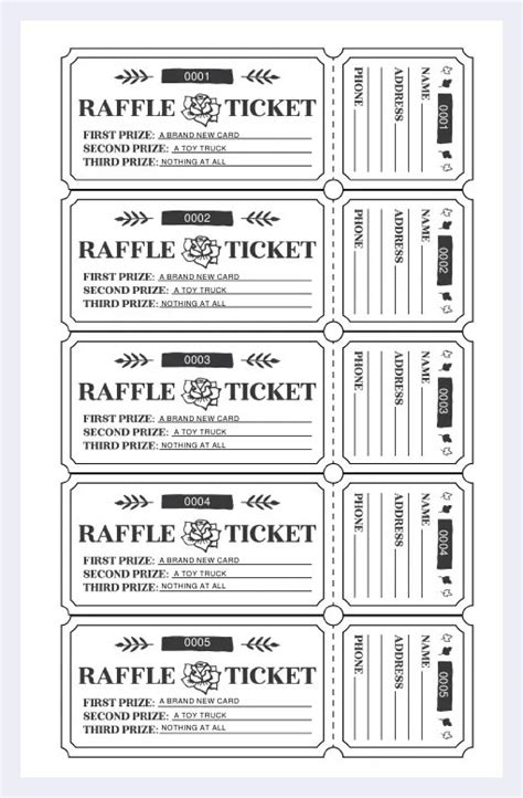 raffle ticket templates printable  paid