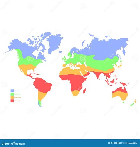 mapa del mundo  zona de clima ilustracion del vector ilustracion
