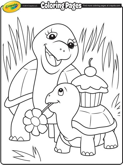 turtle mommy coloring page crayolacom