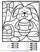 Color Multiplication Number Easter Numbers Coloring Math Pages Worksheets sketch template