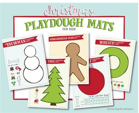 christmas playdough mats  printable  craft eat