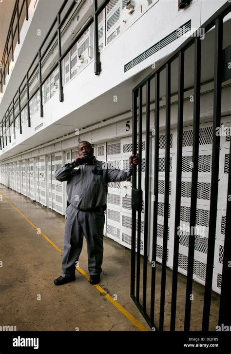 Prison Guards Inside Prison Unit Near Houston Texas Walk Through Cells