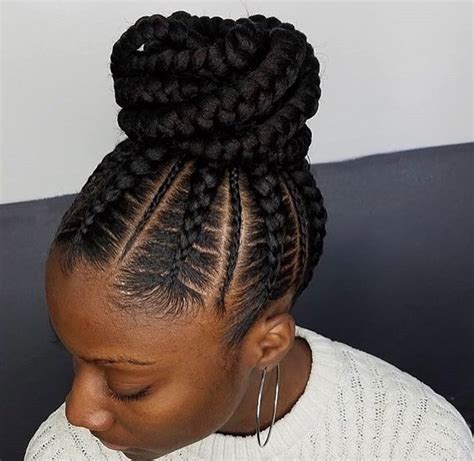 flawless braided bun  atnarahairbraiding black hair