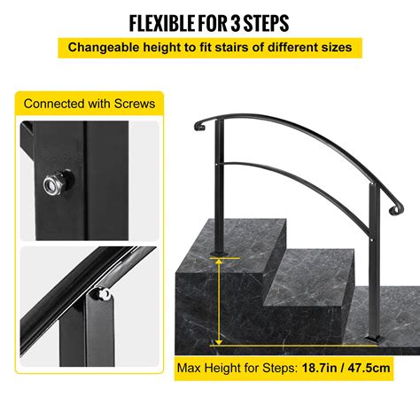 Buy Happybuy Handrails For Outdoor Steps Fit 1 Or 3 Steps Outdoor