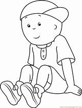 Caillou Coloring Sitting Alone Pages Coloringpages101 Cartoon sketch template