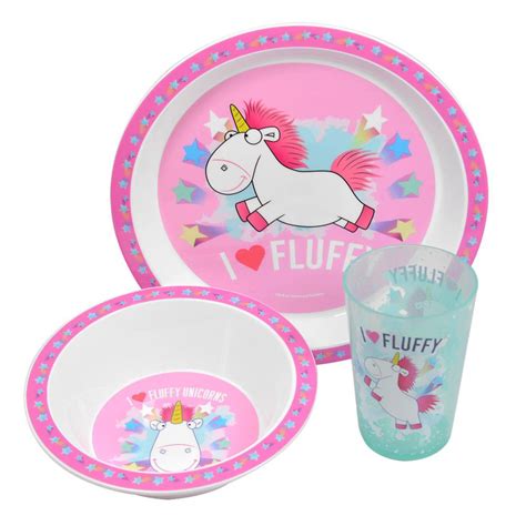 despicable  fluffy unicorn  piece mealtime set  character