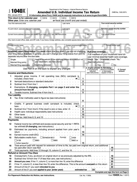 Irs Form 1040x Fill Out And Sign Online Dochub