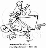 Outlaw Bart Stealing Outlined Money Illustration Toonaday Royalty Clipart Vector 2021 sketch template