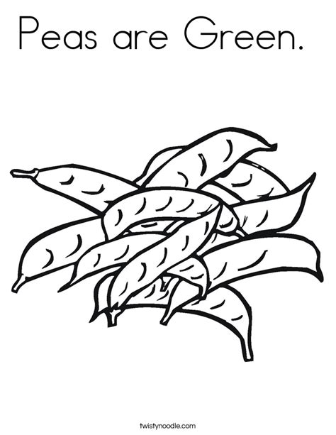 peas  green coloring page twisty noodle