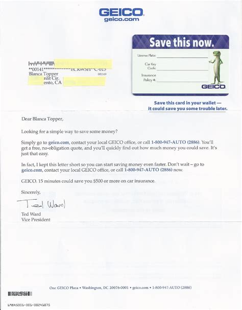 geico insurance card template  simple template design