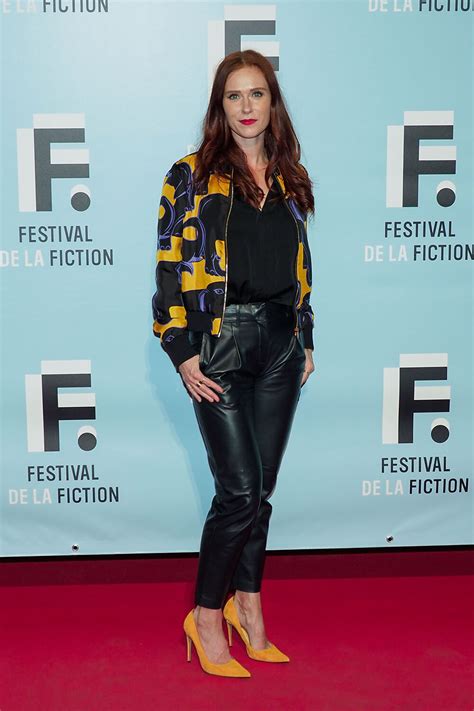 audrey fleurot attends 21th festival of tv fiction leather celebrities