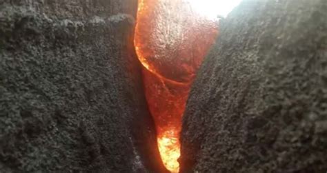 gopro captures video   melted  lava