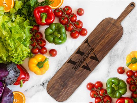 personalized paddle cutting board  handle  american etsy