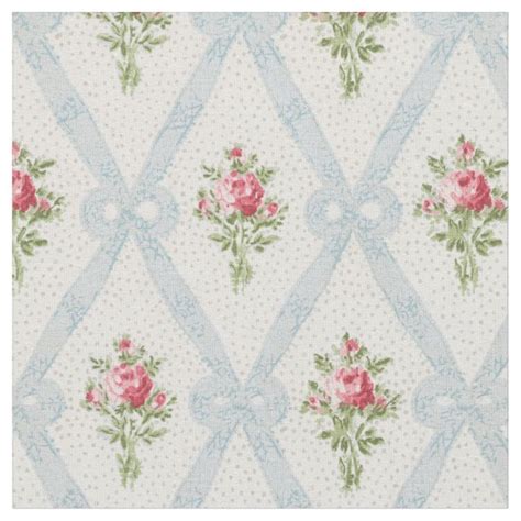 victorian roses floral pink mauve white fabric zazzle