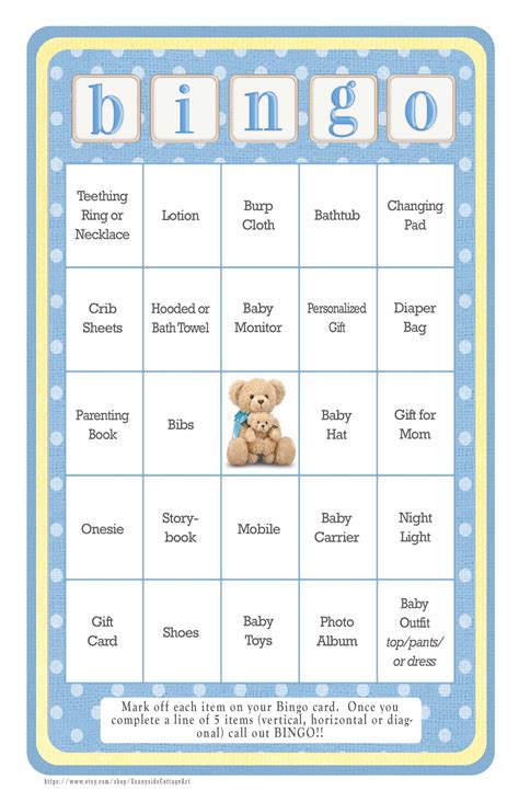 instant   card baby bingo game   classic cottage etsy