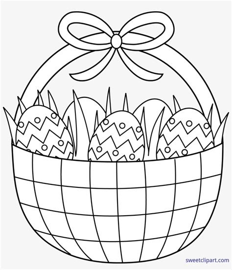 easter egg basket coloring pages  collection  easter basket png