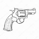 Pistol Gun Revolver Drawing Sketch Vector Drawings Handgun Illustrations Store Getdrawings Stock sketch template