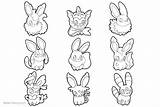 Eevee Coloring Evolutions Pages Printable Kids Adults sketch template