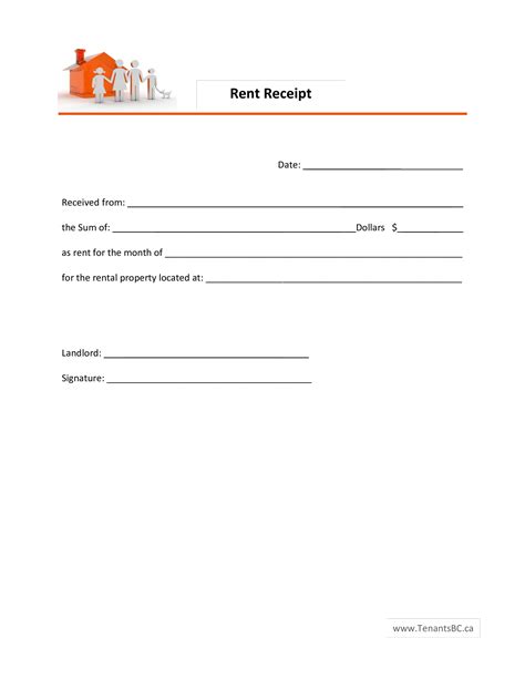 printable rent receipts  templates templatelab rent receipt