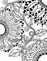Coloring Adult Book Vine Flowering Printable Flowers sketch template