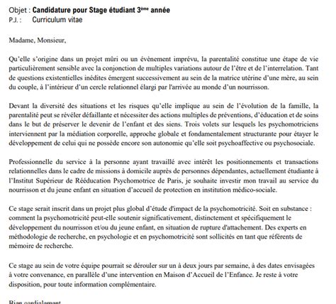 lettre de motivation pour travailler dans  ime exemple de lettre