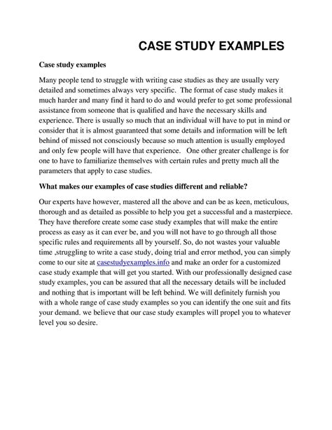 case study research  case study template  word
