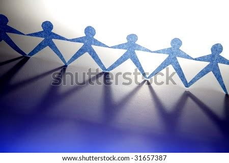 paper dolls   row holding hands stock photo  shutterstock