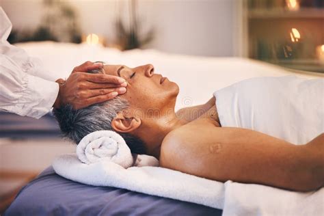 Hands Old Woman And Head Massage At Spa For Wellness Relax And Stress
