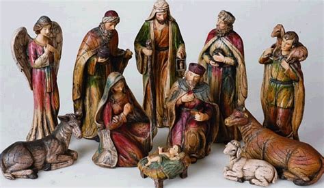 hand painted nativity scene  christmas