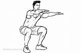 Squat Hold Squats Exercise sketch template
