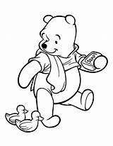 Pooh Winnie Coloring Pages Disney Printable Kids sketch template