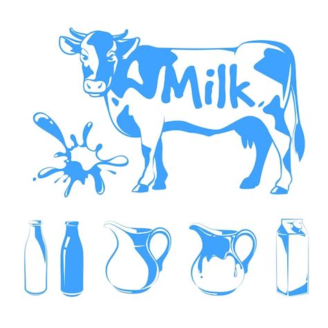 vector vector elements  milk logos labels  emblems food