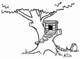 Tree Coloring House Treehouse Pages Round Drawing Stairway Annie Color Magic Getdrawings Printable Getcolorings sketch template