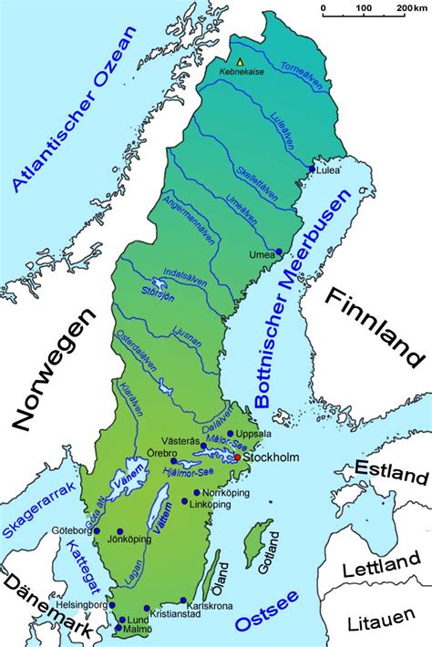 schweden geografie landkarte laender schweden goruma
