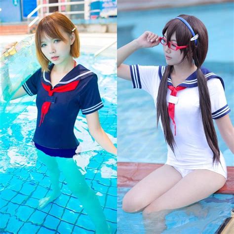 Sukumizu Sexy Sailor Suit Japanese School Girls Swimsuit Swimwear