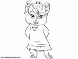Coloring Chipmunks Alvin Eleanor Pages Printable Kids sketch template