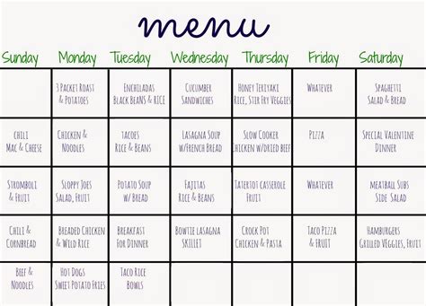 monthly menu plan  chirping moms monthly meal planning budget